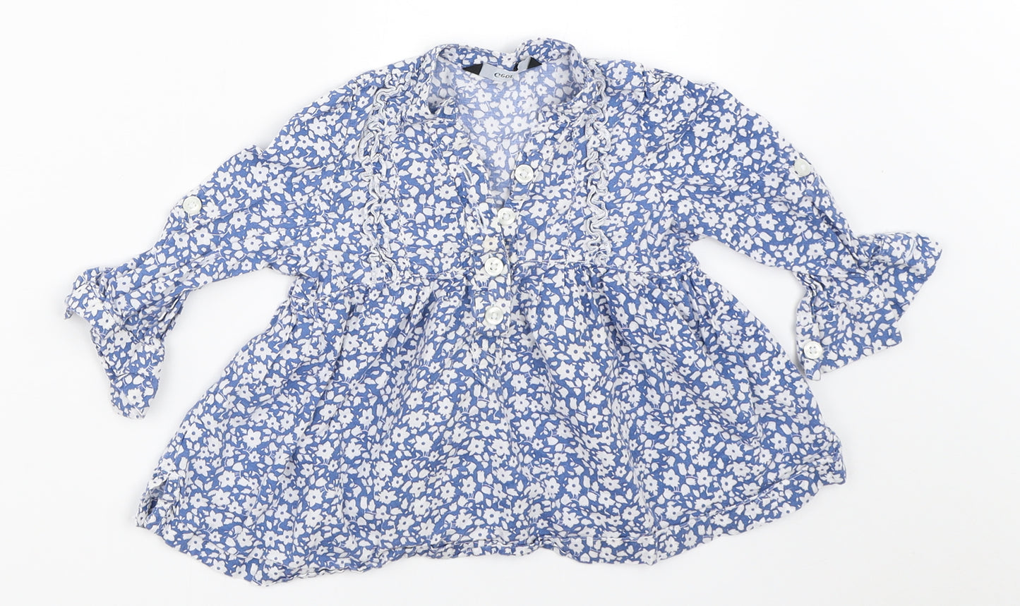 George Girls Blue Floral  Fit & Flare  Size 12-18 Months