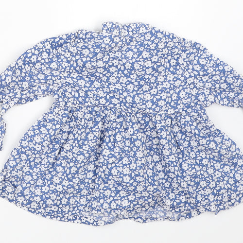 George Girls Blue Floral  Fit & Flare  Size 12-18 Months