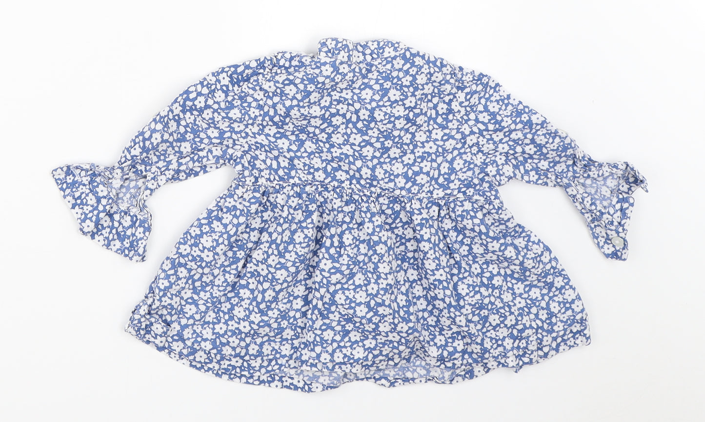 George Girls Blue Floral  Fit & Flare  Size 12-18 Months
