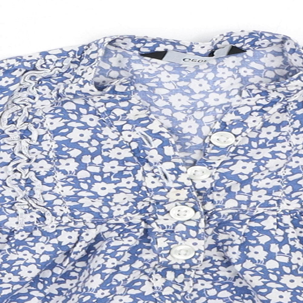 George Girls Blue Floral  Fit & Flare  Size 12-18 Months