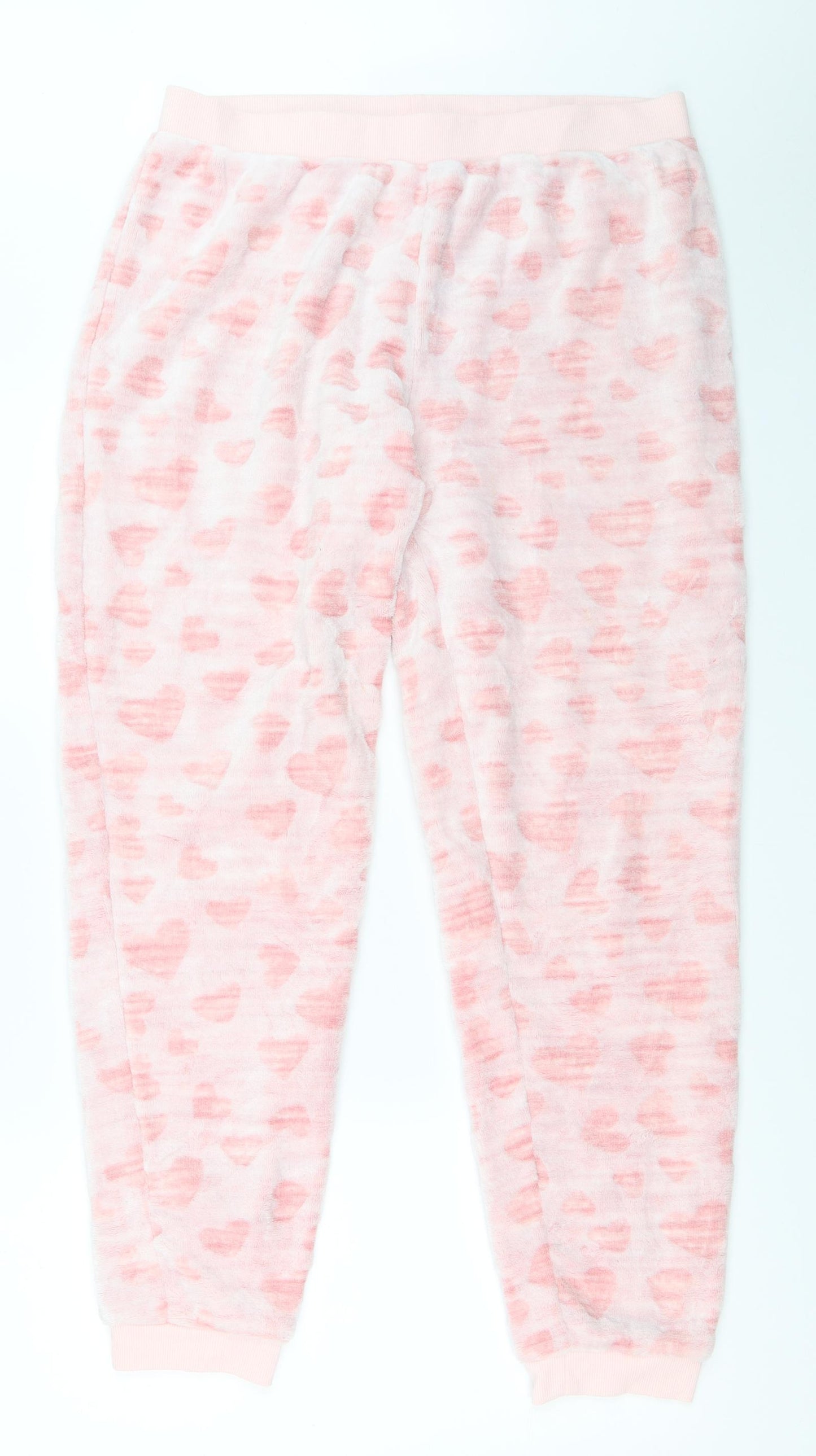 George Womens Pink Solid  Top Pyjama Pants Size 12