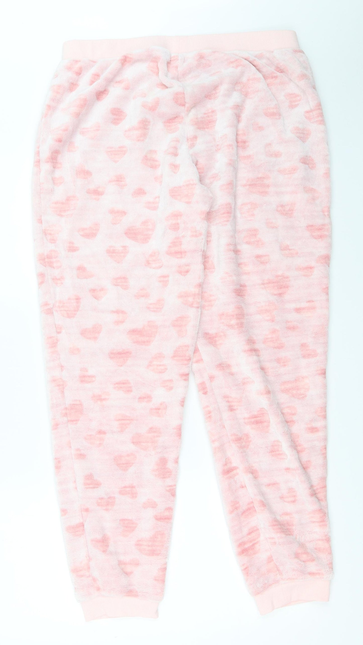George Womens Pink Solid  Top Pyjama Pants Size 12