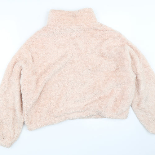 H&M Womens Pink   Henley Sweatshirt Size S