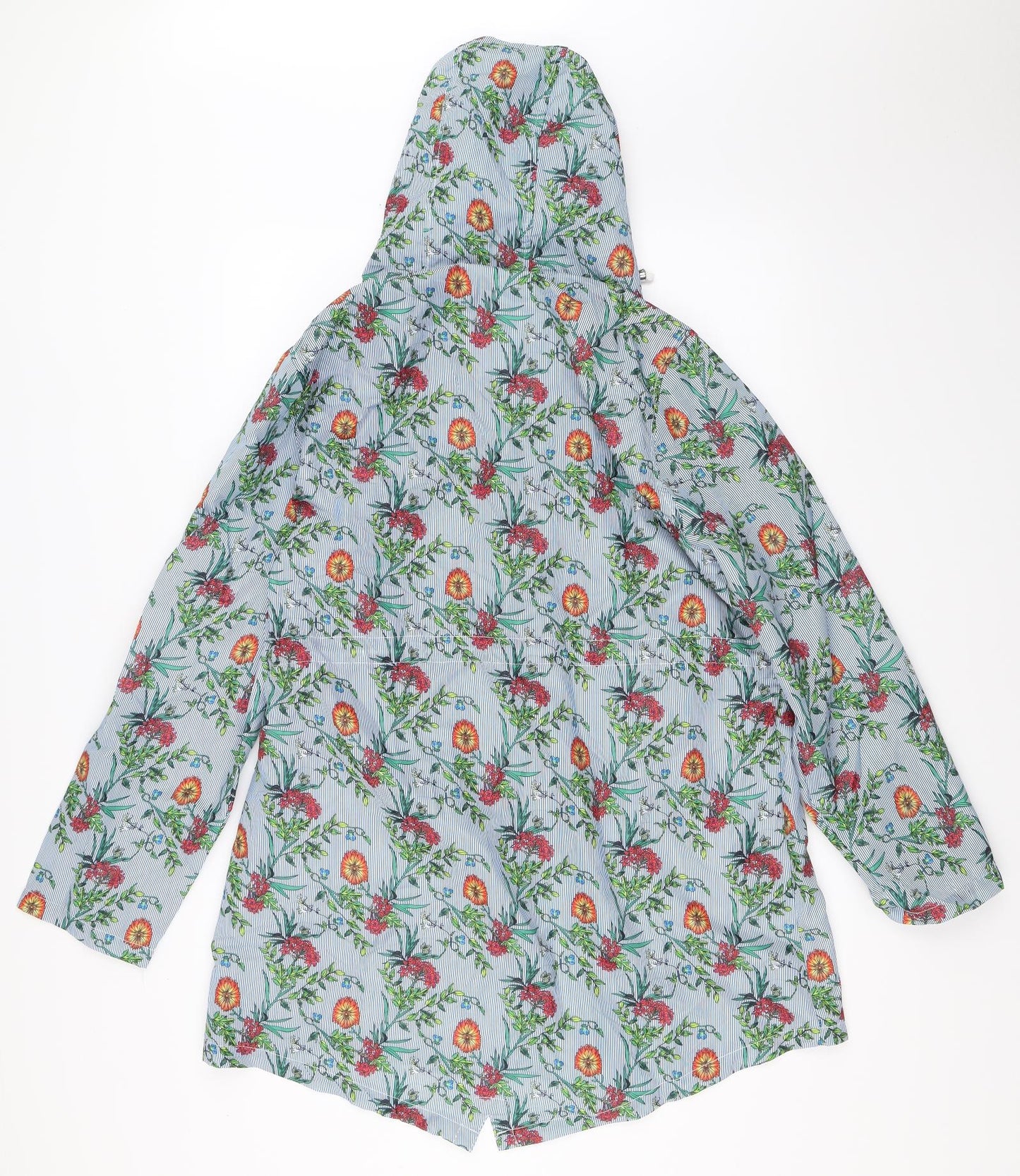 Pep&Co Womens Blue Floral  Rain Coat Coat Size 16