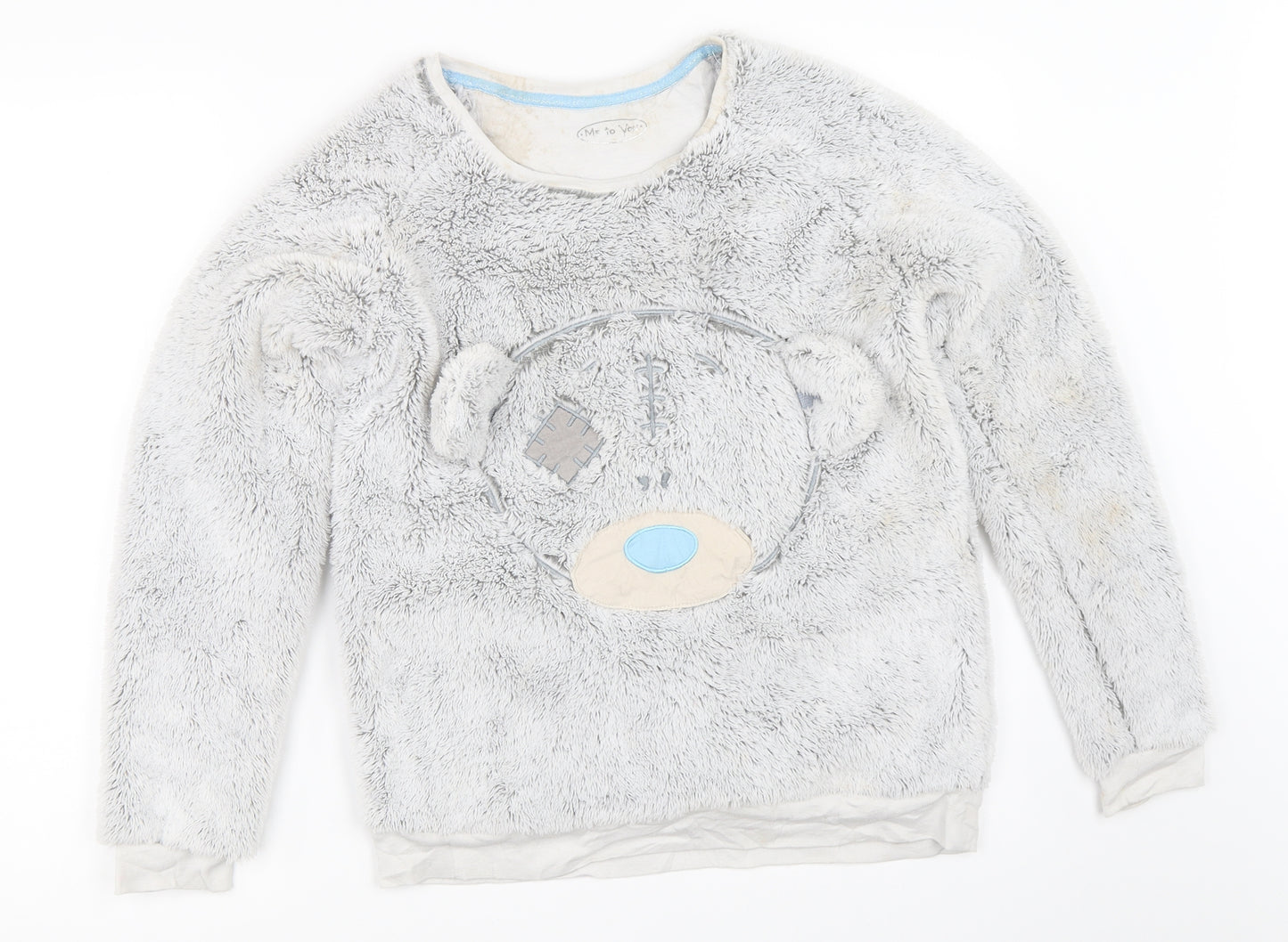 Marks and Spencer Girls Grey Solid  Top Pyjama Top Size 14-15 Years  - me to you