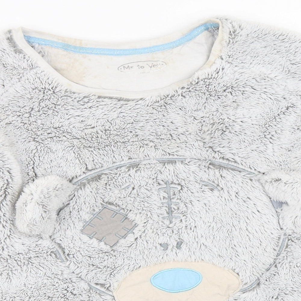Marks and Spencer Girls Grey Solid  Top Pyjama Top Size 14-15 Years  - me to you