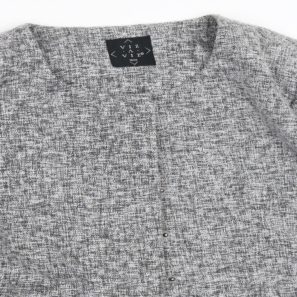 Viz A Viz Womens Grey   Overcoat Coat Size 20