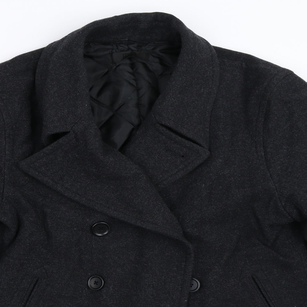 Uniqlo Womens Grey   Pea Coat Coat Size S