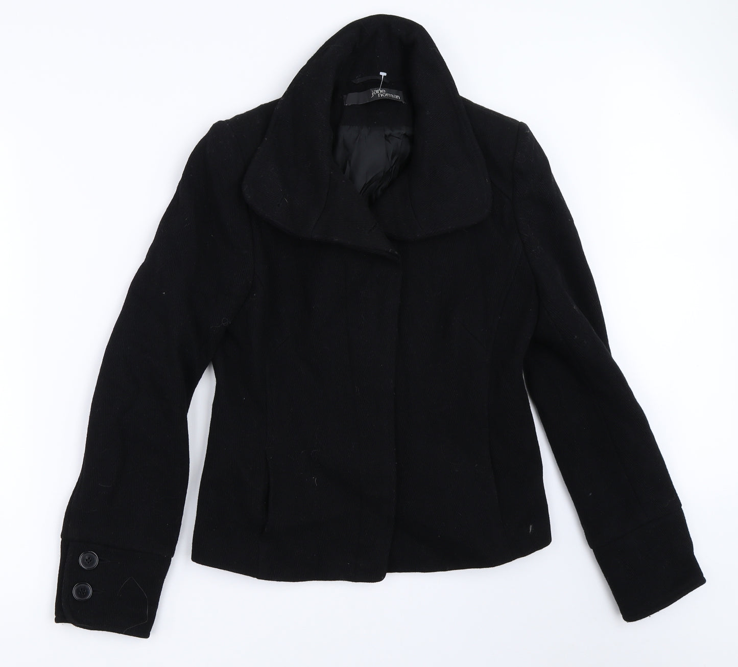 Jane Norman Womens Black   Overcoat Coat Size 12