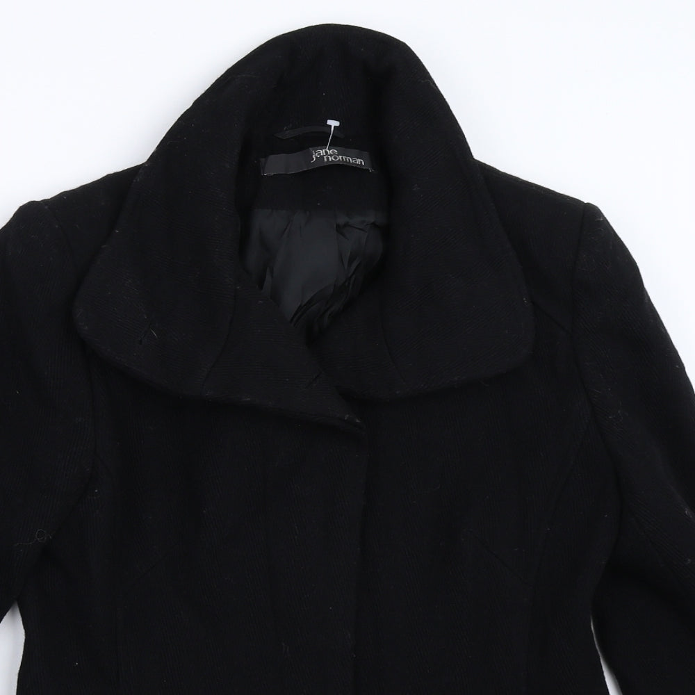 Jane Norman Womens Black   Overcoat Coat Size 12
