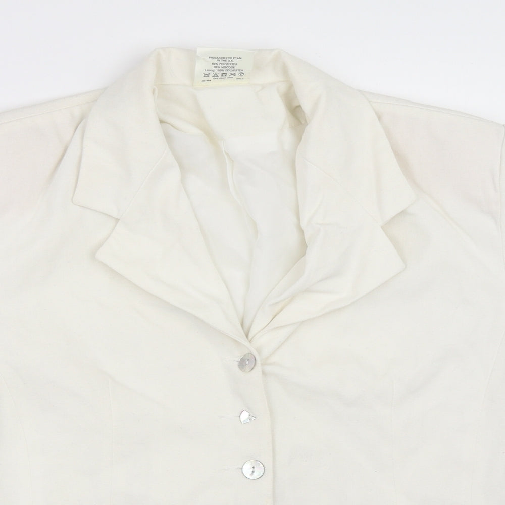 Etam Womens White   Jacket Blazer Size 14