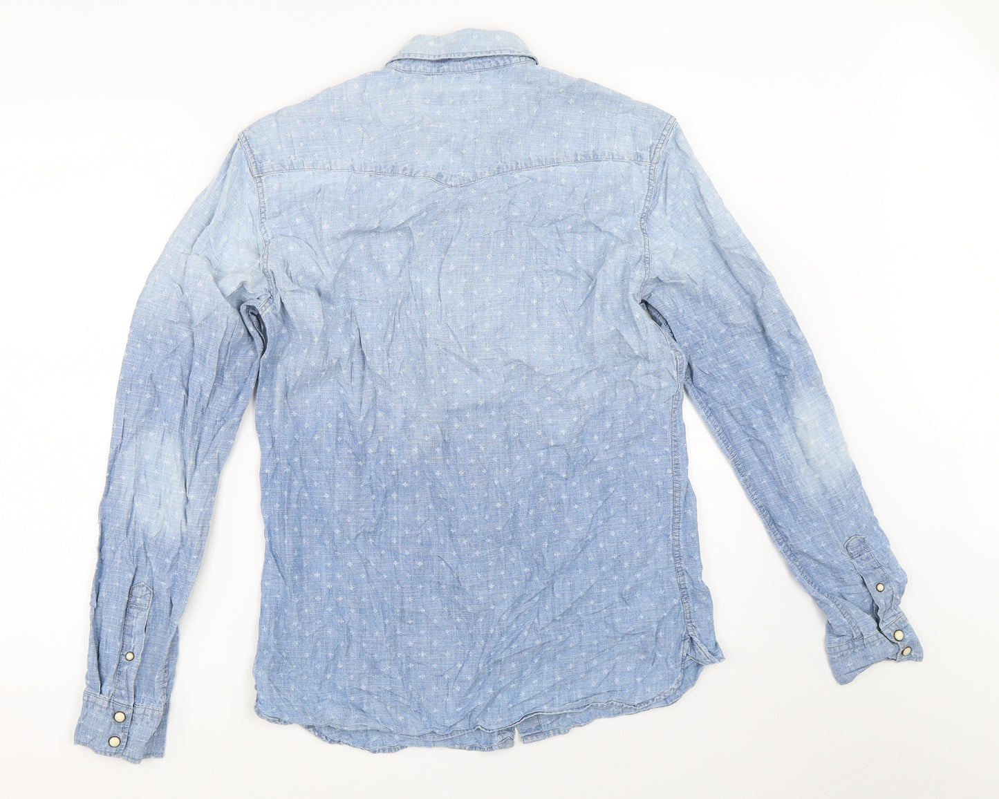 AllSaints Mens Blue  Denim  Button-Up Size S