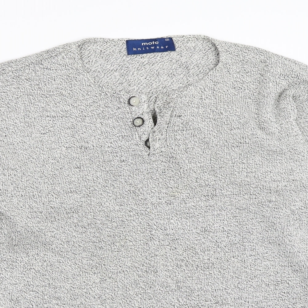 Moto Mens Grey   Pullover Jumper Size M