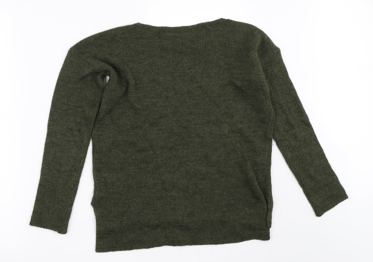 Preworn Girls Green   Pullover Jumper Size 11-12 Years