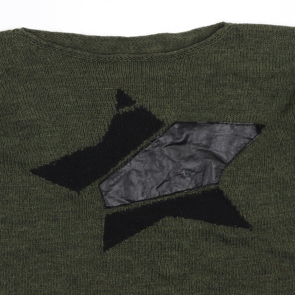 Preworn Girls Green   Pullover Jumper Size 11-12 Years