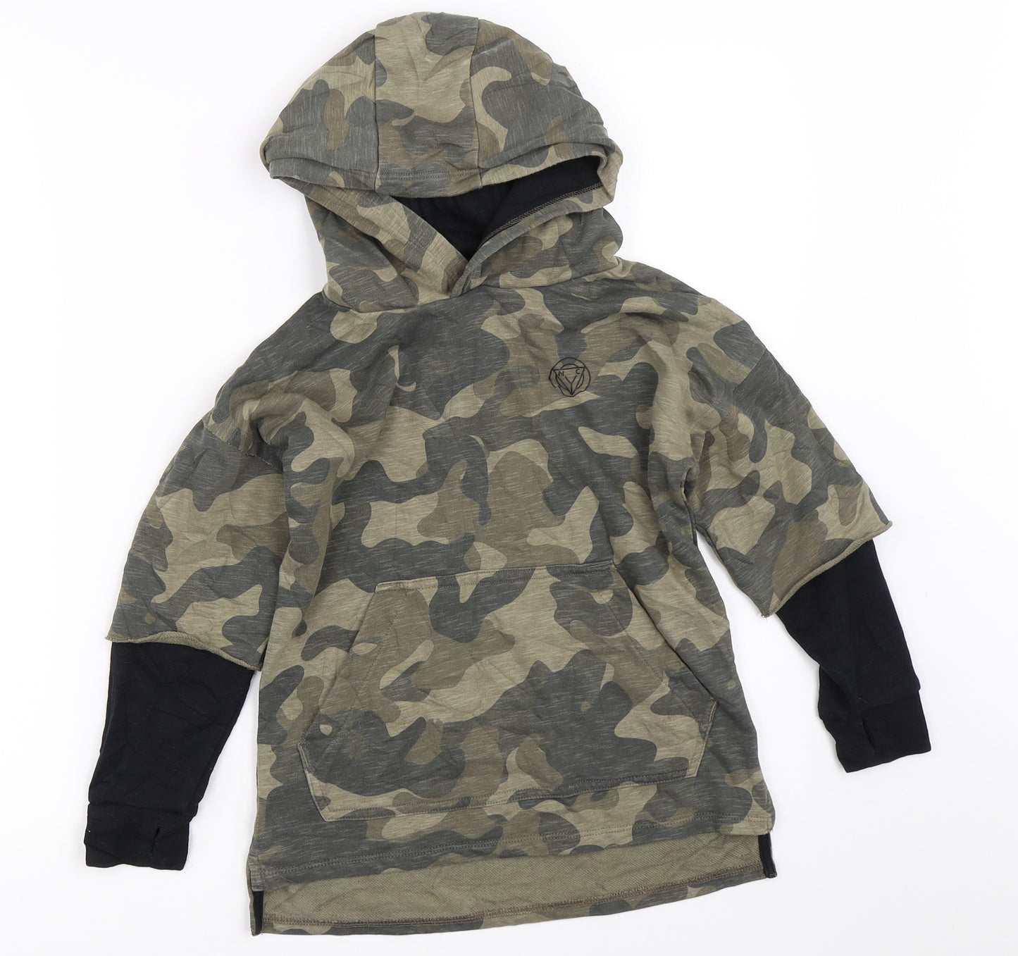 NEXT Boys Green Camouflage  Pullover Hoodie Size 6 Years