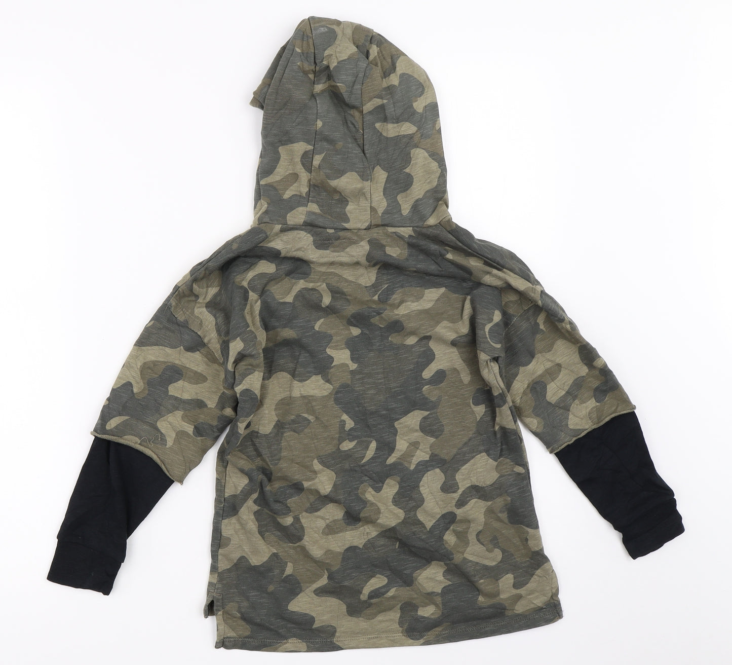 NEXT Boys Green Camouflage  Pullover Hoodie Size 6 Years