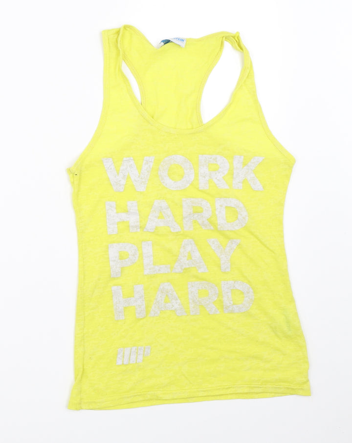 Myprotein Womens Yellow   Basic Tank Size 6