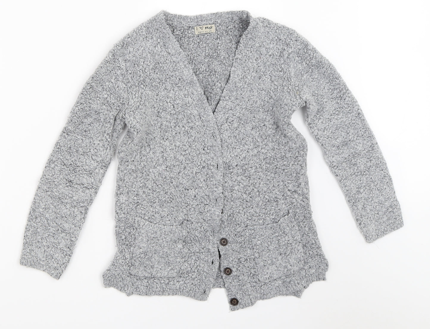 NEXT Girls Grey   Cardigan Jumper Size 8 Years
