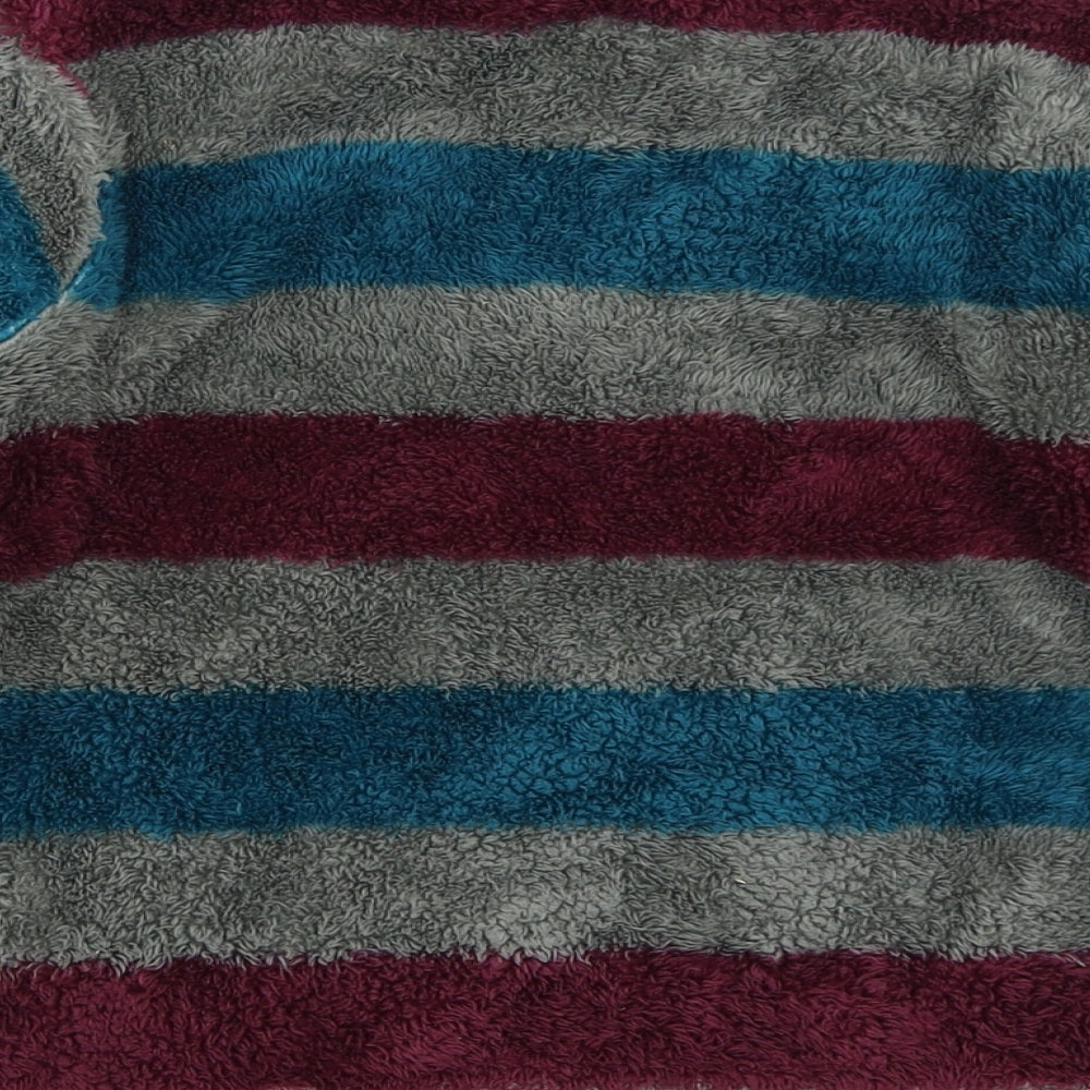 M&Co Boys Grey Striped  Henley Sweatshirt Size 7-8 Years