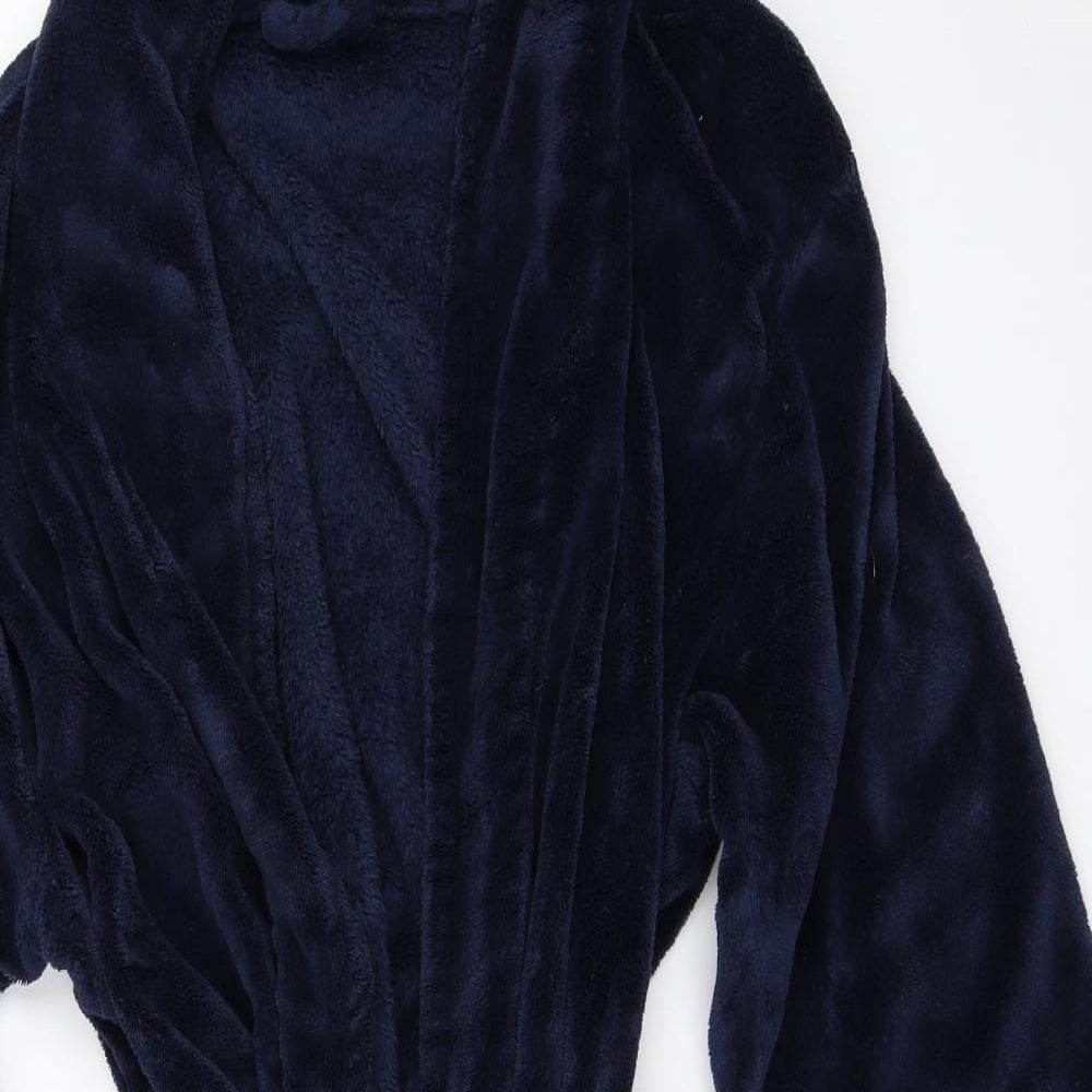 George Mens Blue Solid   Robe Size S