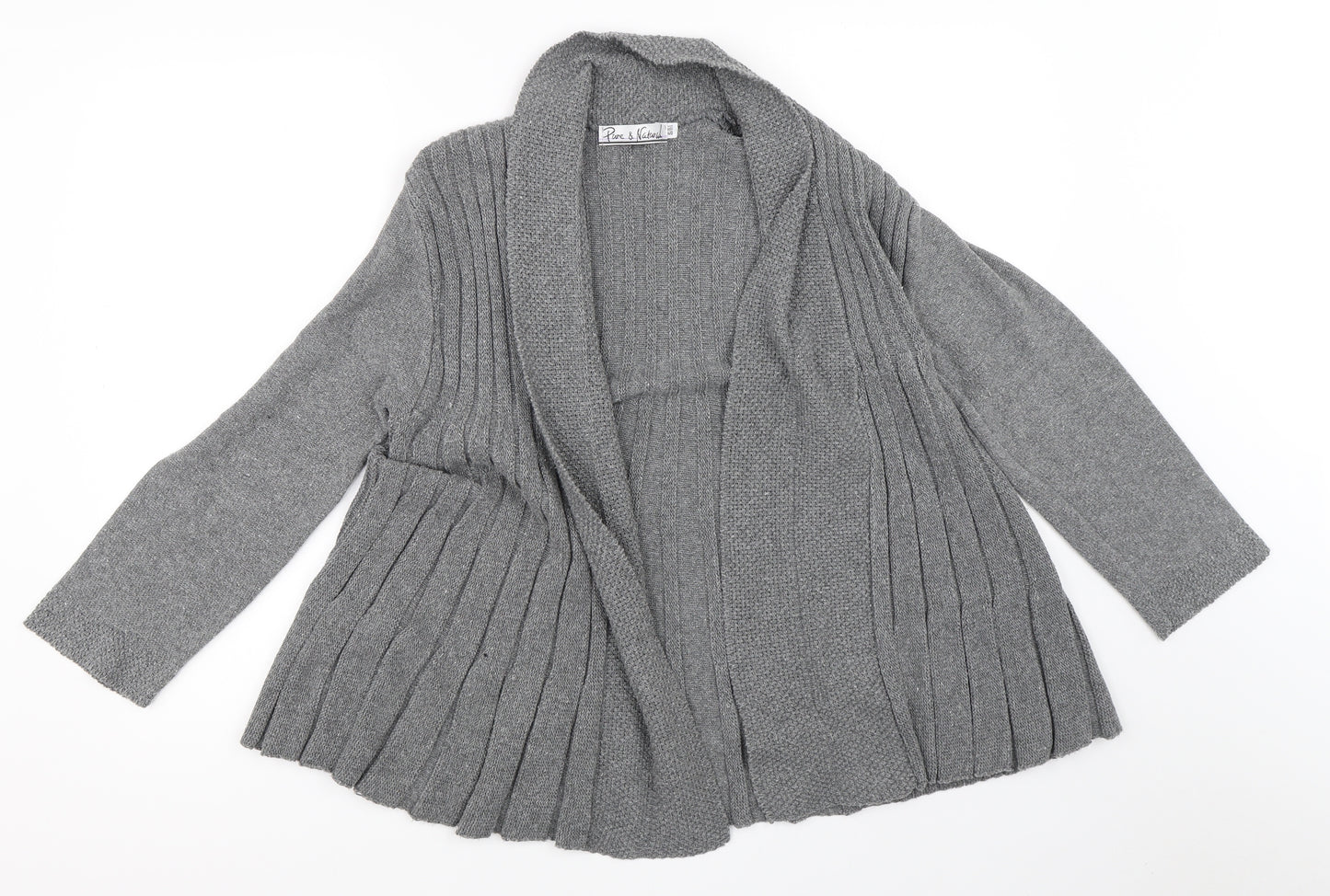 Pure & Natural Womens Grey   Cardigan Jumper Size M