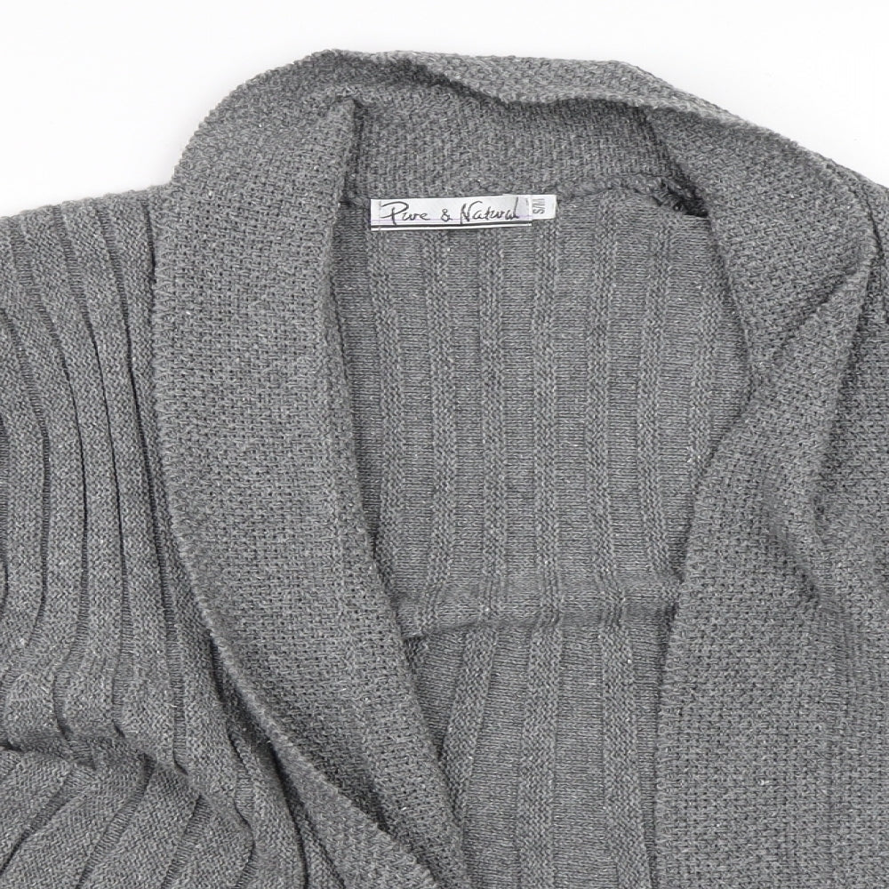 Pure & Natural Womens Grey   Cardigan Jumper Size M
