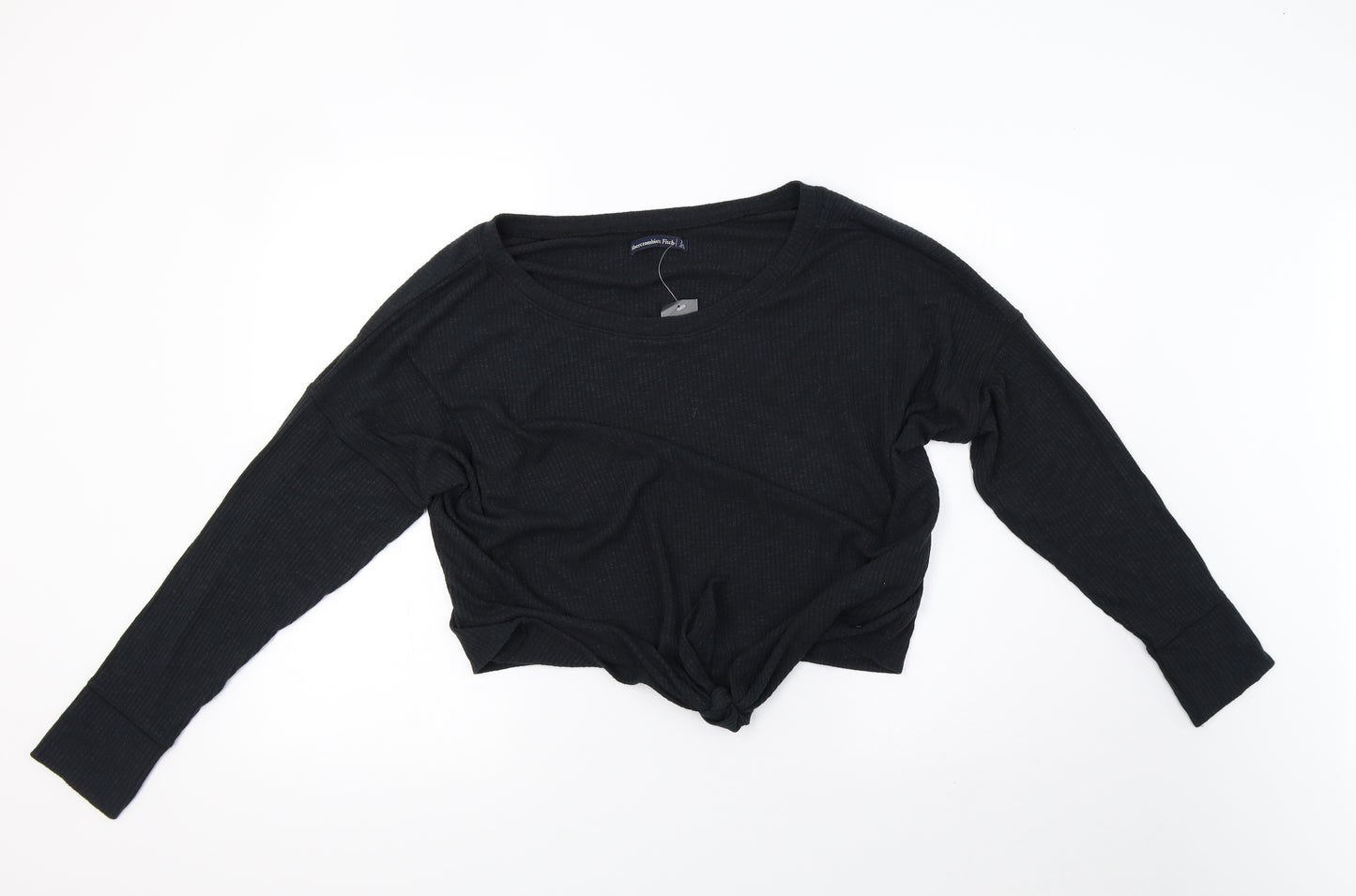 Abercrombie & Fitch Womens Black  Knit Pullover Sweatshirt Size XL  - cropped