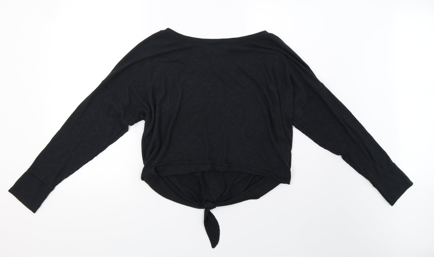 Abercrombie & Fitch Womens Black  Knit Pullover Sweatshirt Size XL  - cropped
