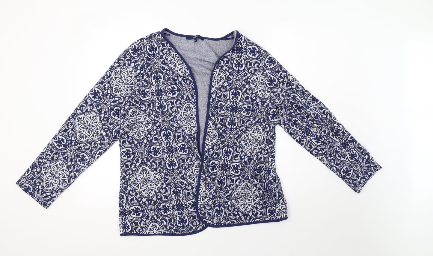 NEXT Womens Blue Geometric  Cardigan Jumper Size 20