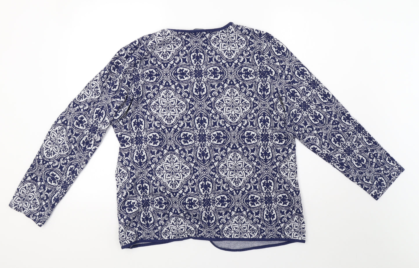 NEXT Womens Blue Geometric  Cardigan Jumper Size 20
