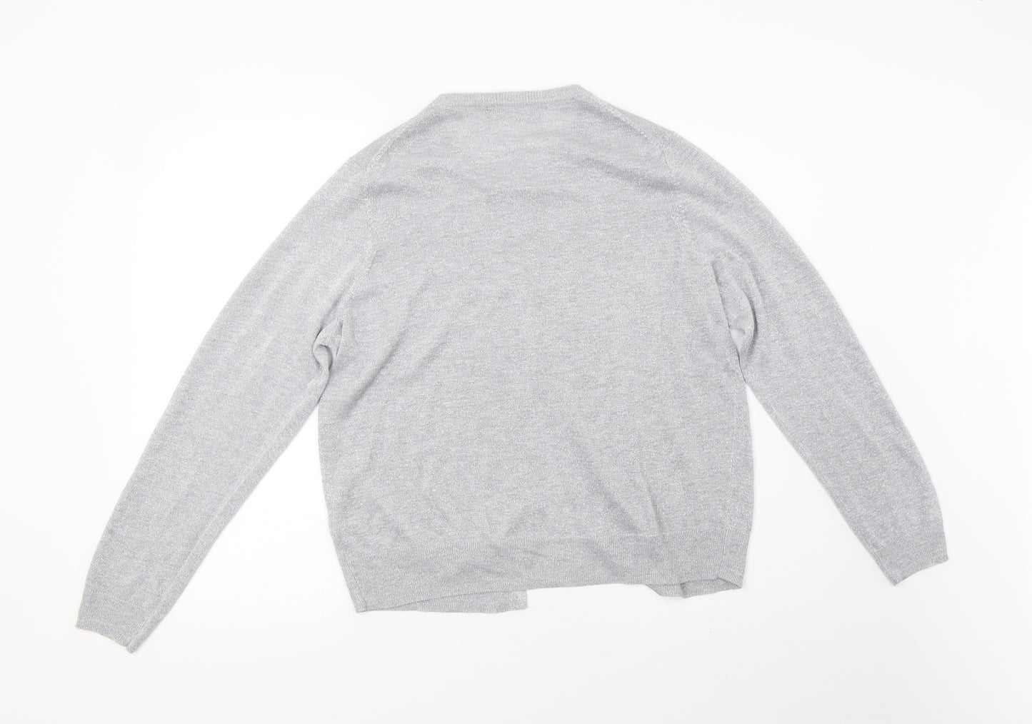 Marks and Spencer Womens Silver   Cardigan Jumper Size 18