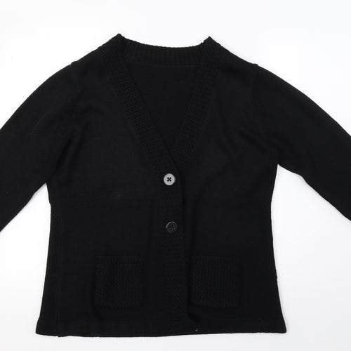 note Womens Black  Knit Cardigan Jumper Size 14