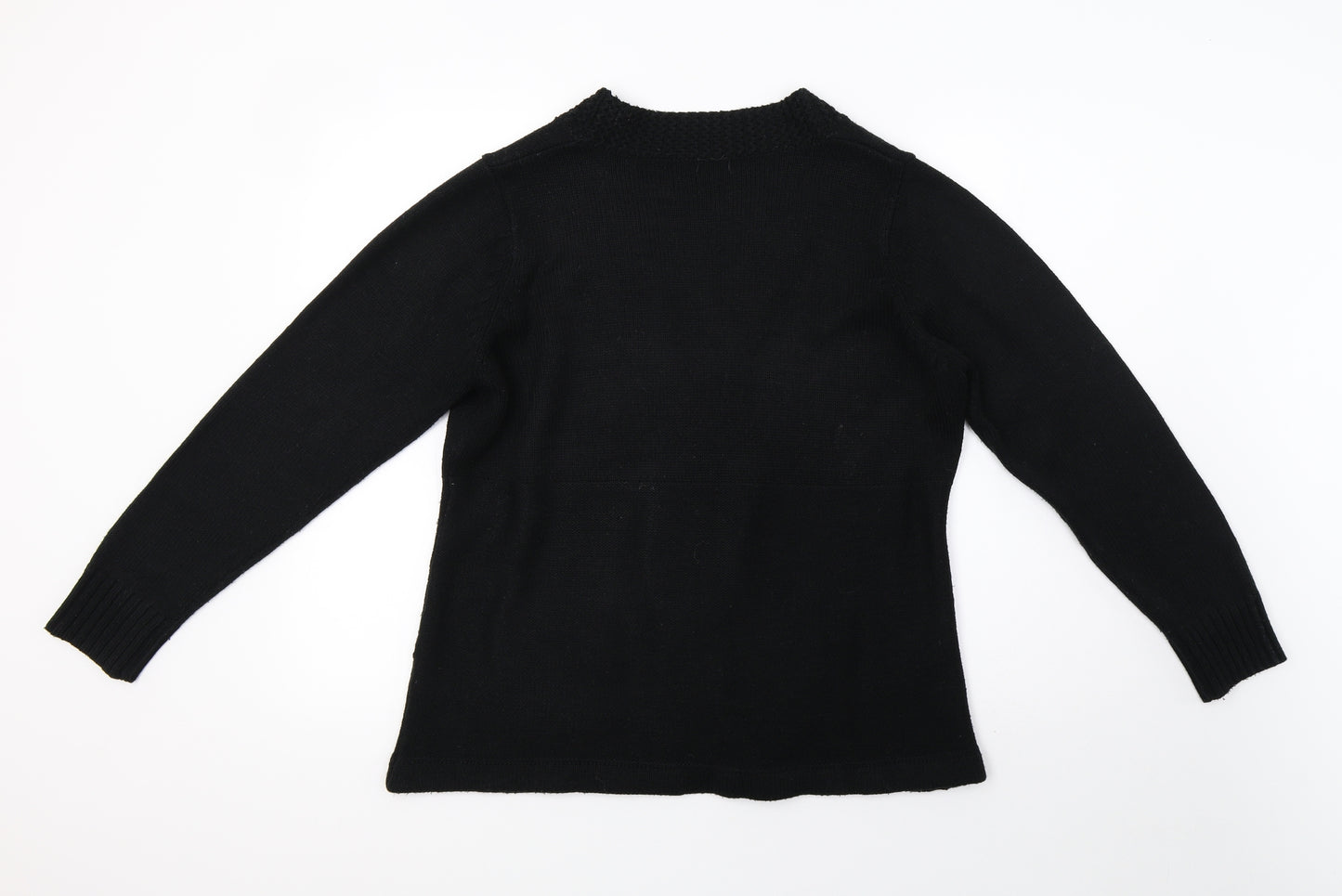 note Womens Black  Knit Cardigan Jumper Size 14