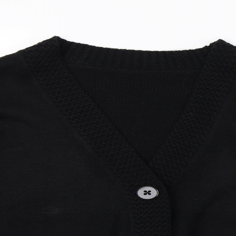 note Womens Black  Knit Cardigan Jumper Size 14