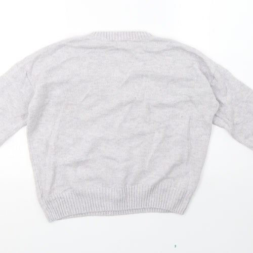saisnburys Womens Grey  Knit Pullover Sweatshirt Size 12