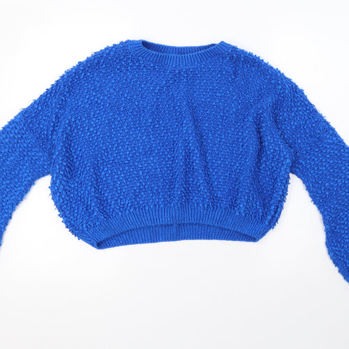 Primark Womens Blue  Knit Pullover Sweatshirt Size 12  - cropped
