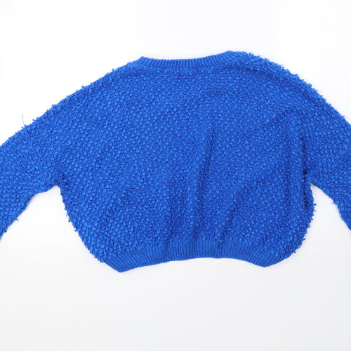 Primark Womens Blue  Knit Pullover Sweatshirt Size 12  - cropped