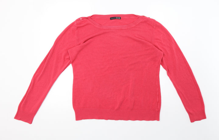 Primark Womens Pink Knit Pullover Sweatshirt Size 16