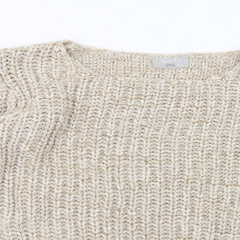 lottie lovers Womens Beige  Knit Pullover Sweatshirt Size 18