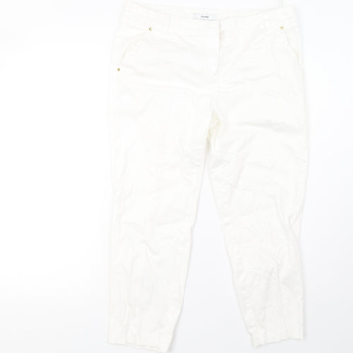 George Womens White   Cropped Trousers Size 12 L24 in