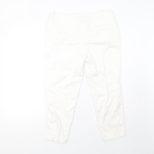 George Womens White   Cropped Trousers Size 12 L24 in