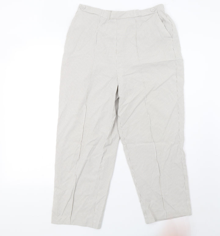 BM Womens Beige Striped  Trousers  Size 14 L27 in