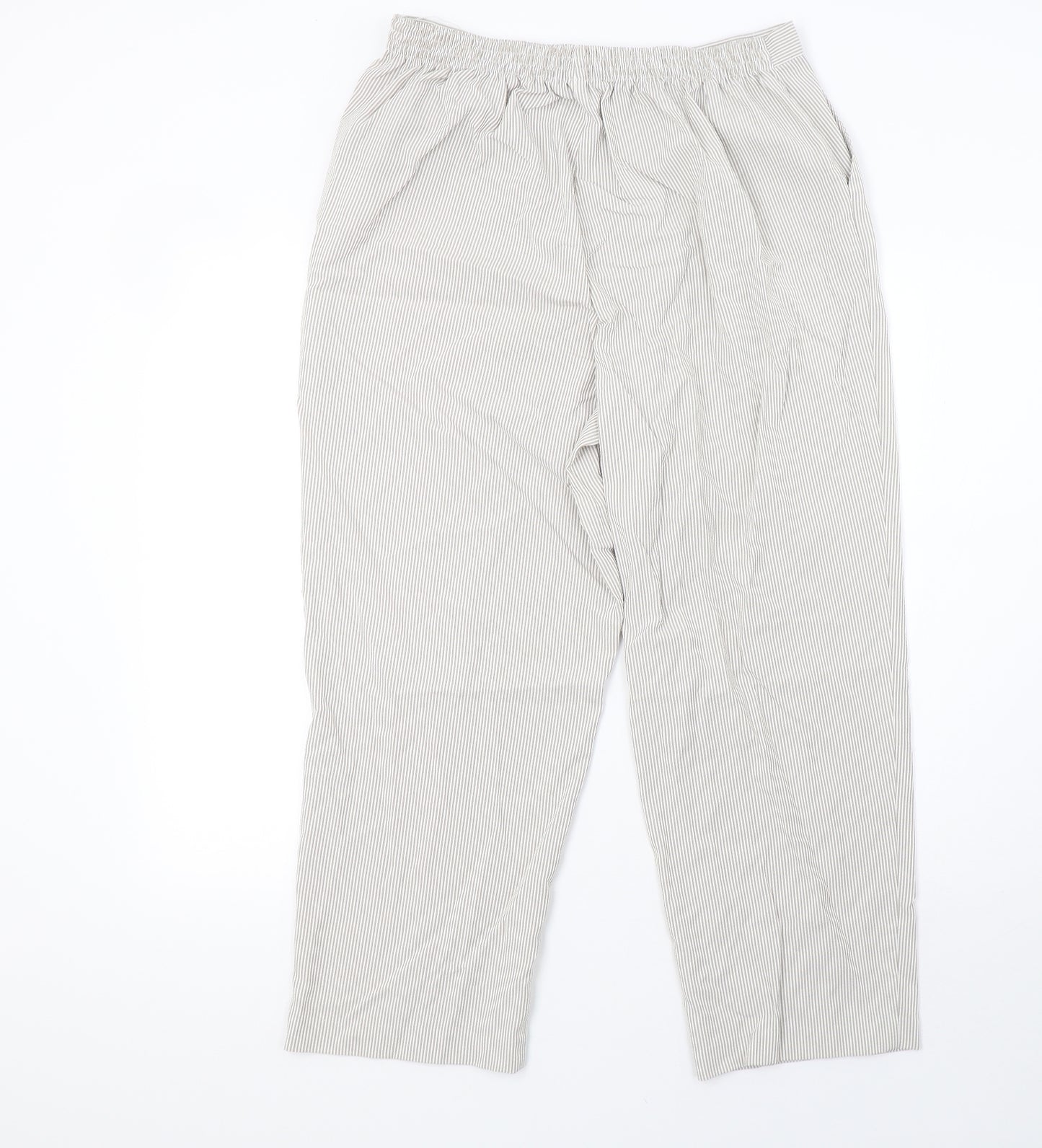 BM Womens Beige Striped  Trousers  Size 14 L27 in