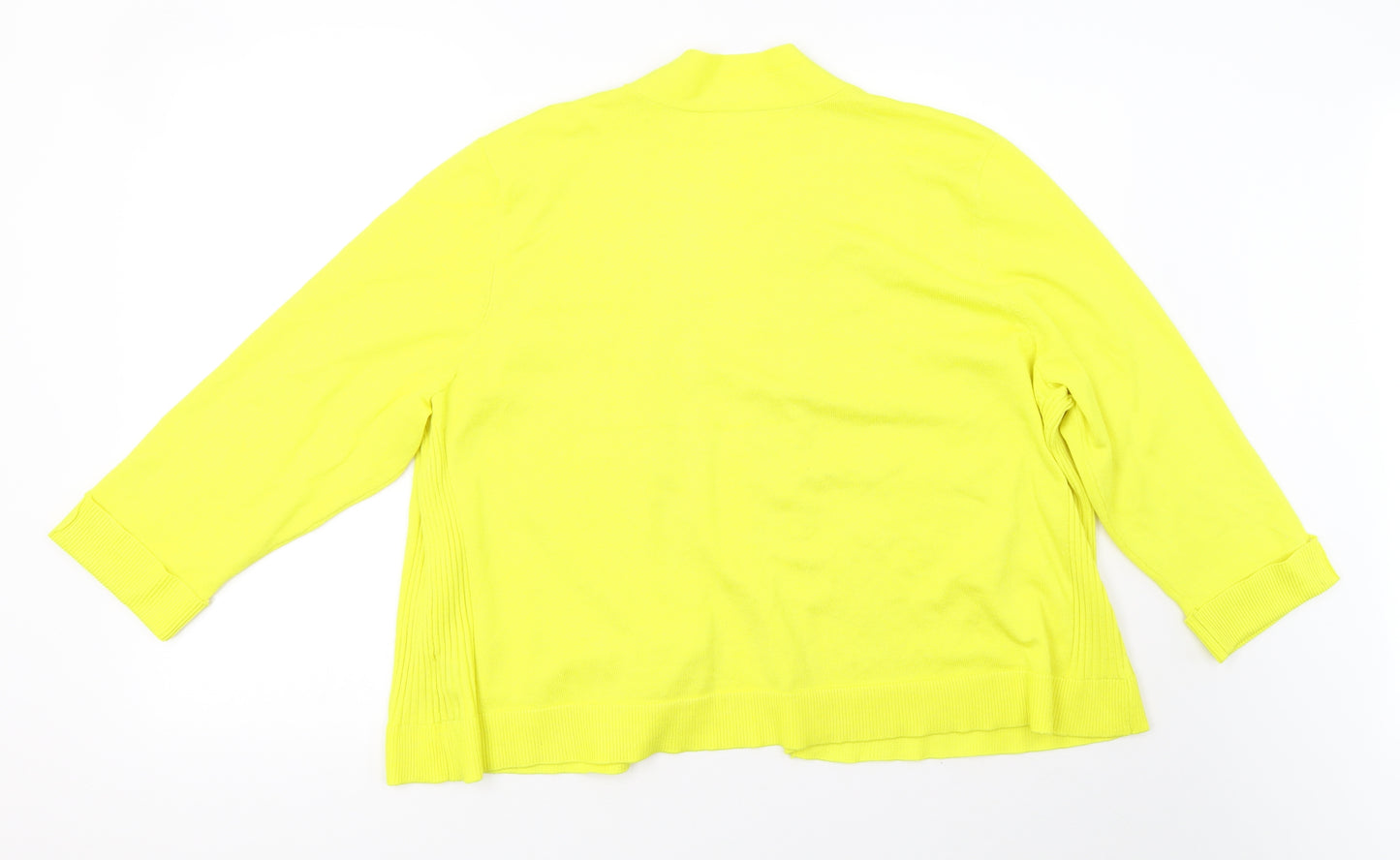 89th & Madison Womens Yellow  Knit Cardigan Jumper Size 14