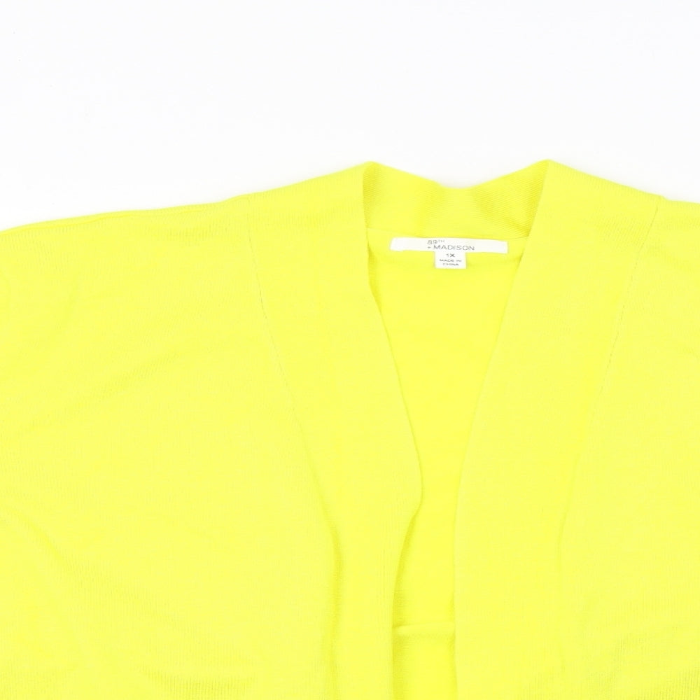 89th & Madison Womens Yellow  Knit Cardigan Jumper Size 14