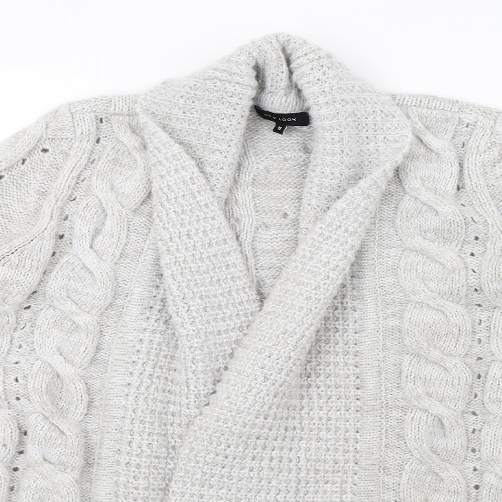 newlook Womens Grey  Knit Cardigan Jumper Size 12