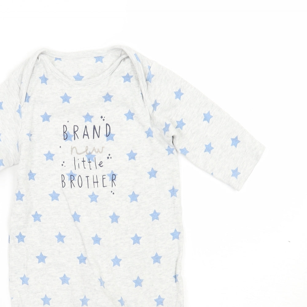 Mothercare Baby Grey Geometric  Babygrow One-Piece Size 9-12 Months