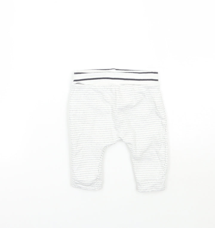 Mammas & Pappas Baby White Geometric  Sweatpants Trousers Size 3-6 Months