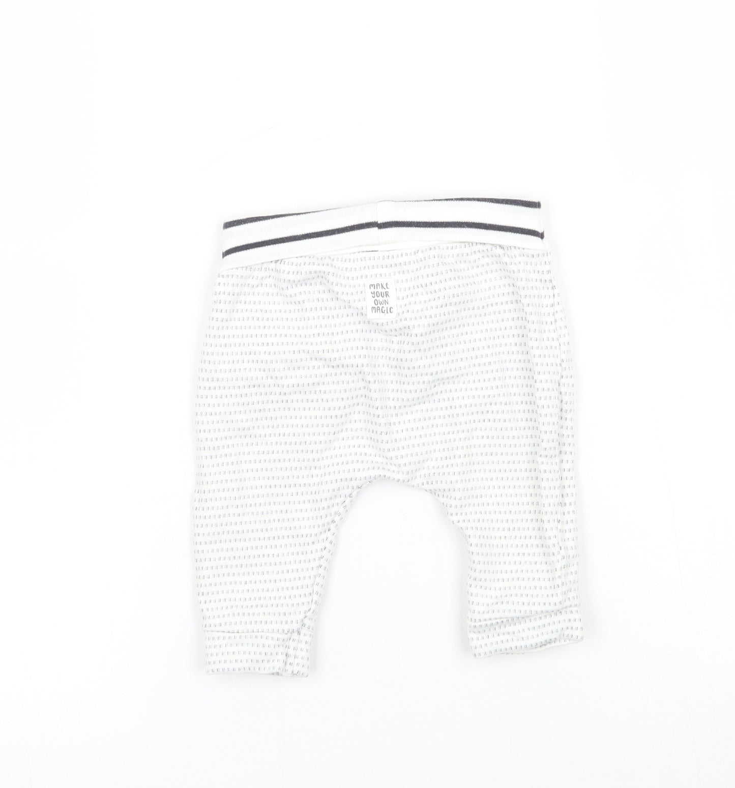Mammas & Pappas Baby White Geometric  Sweatpants Trousers Size 3-6 Months